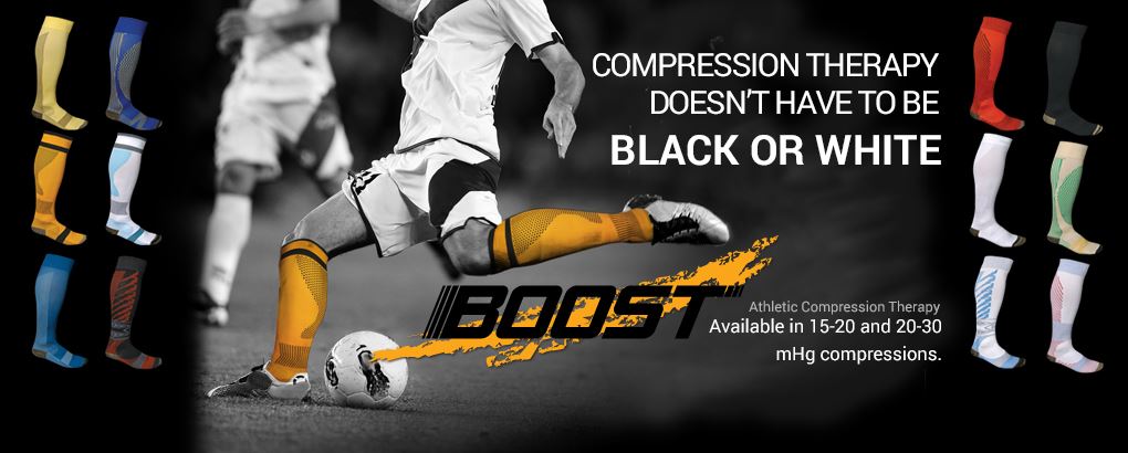 Compression Therapy doesn't have to be black or white. Athletic compression therapy Available in 15-20 and 20-30 mHg compressions.